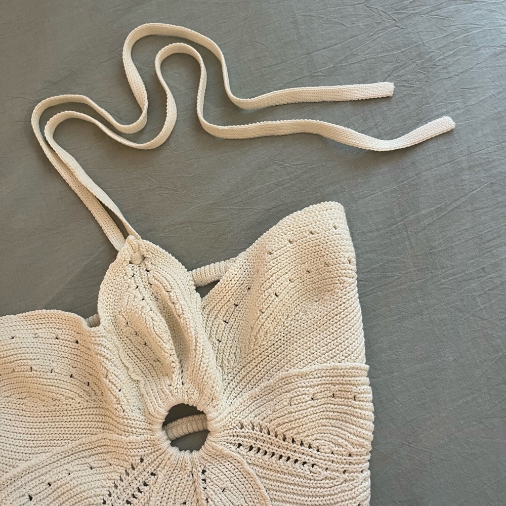 cult gaia Cream Crochet Mini Dress - Picture 6 of 9